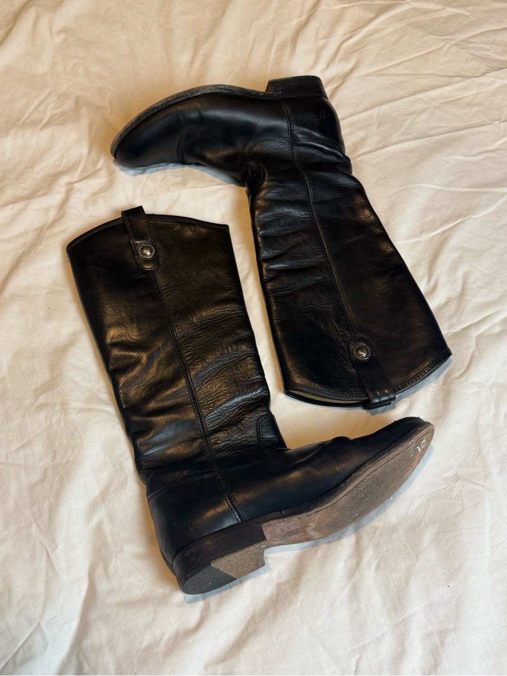 Frye Melissa Black Leather Over-the-Knee Riding Boots